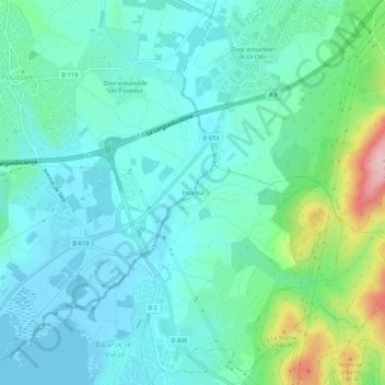 Mapa topográfico Issanka, altitud, relieve