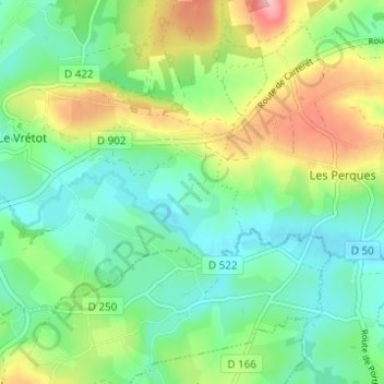 Mapa topográfico Malassis, altitud, relieve