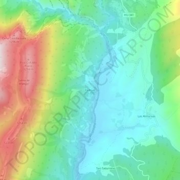 Mapa topográfico Pedruel, altitud, relieve