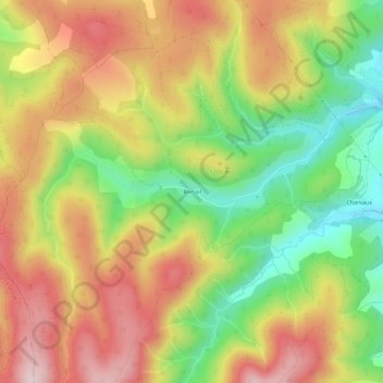 Mapa topográfico Bertail, altitud, relieve