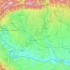 Mapa topográfico Oltenia, altitud, relieve