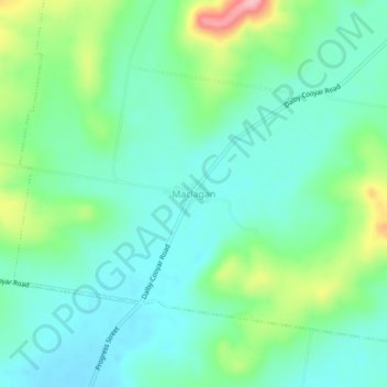 Mapa topográfico Maclagan, altitud, relieve