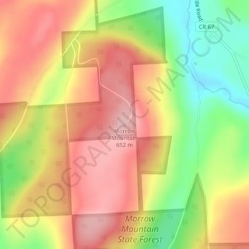 Mapa topográfico Morrow Mountain, altitud, relieve