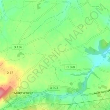 Mapa topográfico Le Haut Chemin, altitud, relieve