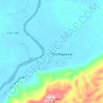 Mapa topográfico Nanga-an, altitud, relieve