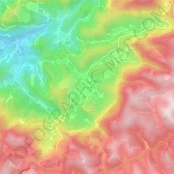 Mapa topográfico Pontões, altitud, relieve