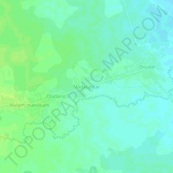 Mapa topográfico Madacascar, altitud, relieve