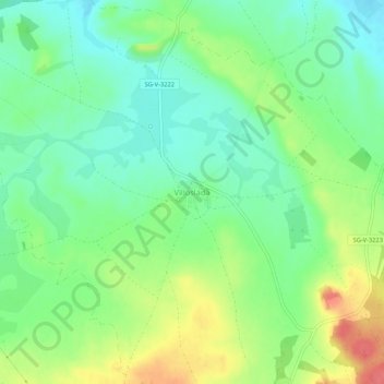 Mapa topográfico Villoslada, altitud, relieve