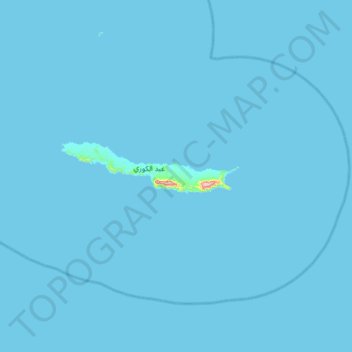Mapa topográfico عبد الكوري, altitud, relieve
