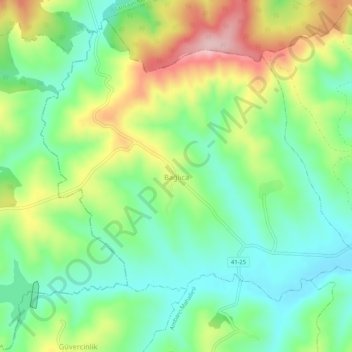Mapa topográfico Bağlıca, altitud, relieve