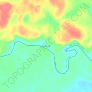 Mapa topográfico Destierro, altitud, relieve