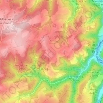 Mapa topográfico Kalthausen, altitud, relieve