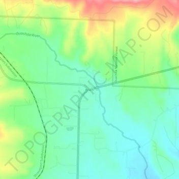 Mapa topográfico Acorn, altitud, relieve