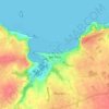 Mapa topográfico Sables-d'Or-les-Pins, altitud, relieve