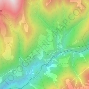 Mapa topográfico Davos Wiesen, altitud, relieve