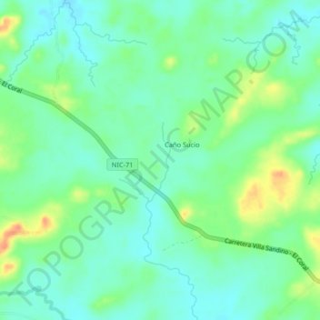 Mapa topográfico Cano Lucio, altitud, relieve