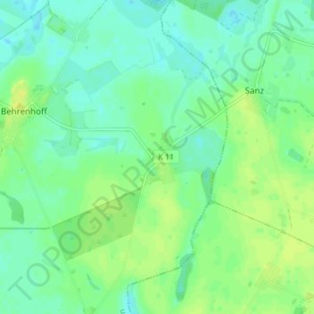 Mapa topográfico Müssow, altitud, relieve