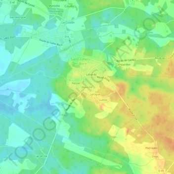 Mapa topográfico Bourron, altitud, relieve