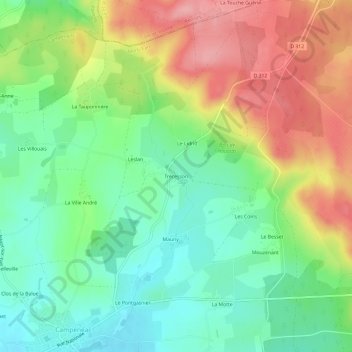 Mapa topográfico Trécesson, altitud, relieve