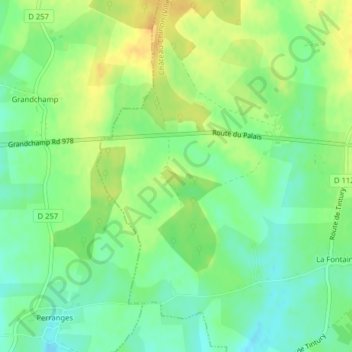 Mapa topográfico Les Marolles, altitud, relieve