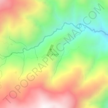 Mapa topográfico Okyap, altitud, relieve