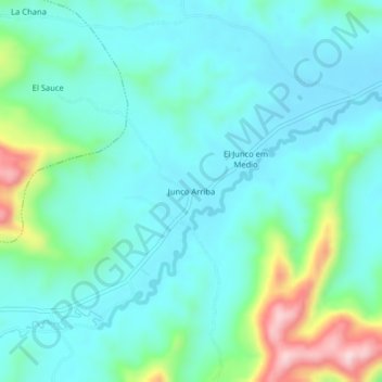 Mapa topográfico Junco Arriba, altitud, relieve