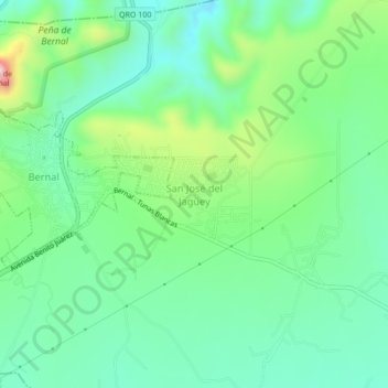 Mapa topográfico San José del Jagüey, altitud, relieve