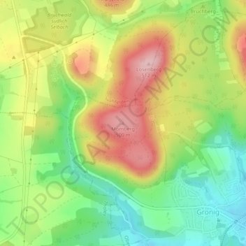 Mapa topográfico Momberg, altitud, relieve