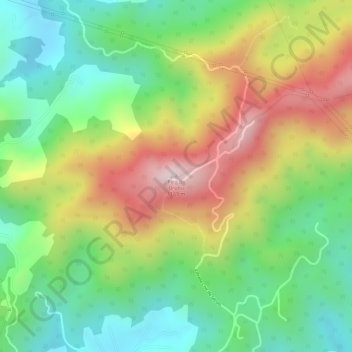 Mapa topográfico Pico do Urubu, altitud, relieve