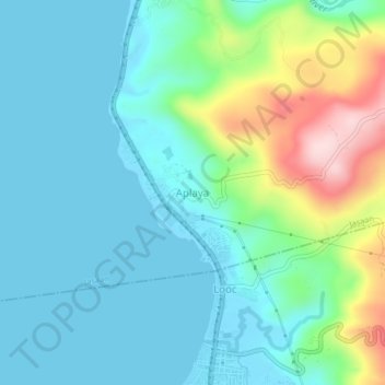 Mapa topográfico Aplaya, altitud, relieve