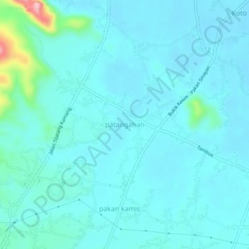 Mapa topográfico patangahan, altitud, relieve