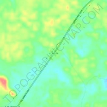 Mapa topográfico El Rocio, altitud, relieve