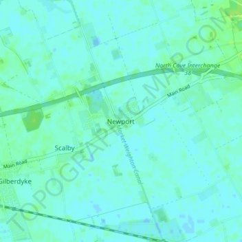 Mapa topográfico Newport, altitud, relieve