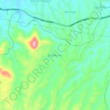 Mapa topográfico Batukuda, altitud, relieve