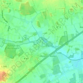 Mapa topográfico Karthaus, altitud, relieve
