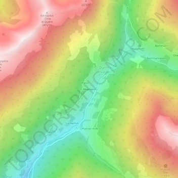 Mapa topográfico Wegmann, altitud, relieve