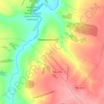 Mapa topográfico Захарьинские выселки, altitud, relieve