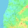 Mapa topográfico Torres Vedras, altitud, relieve