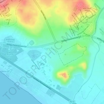 Mapa topográfico Acllawasi, altitud, relieve