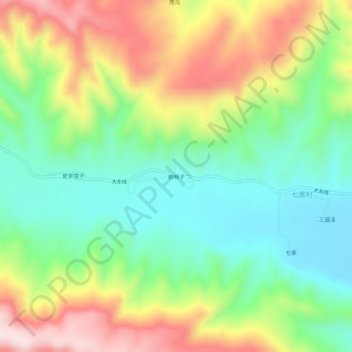 Mapa topográfico Shulinzi, altitud, relieve