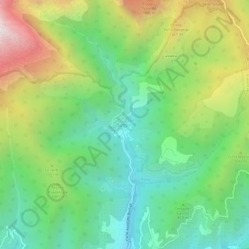 Mapa topográfico Buggio, altitud, relieve