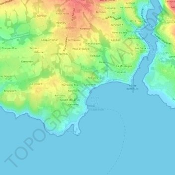 Mapa topográfico Sainte-Évette, altitud, relieve