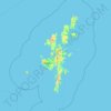 Mapa topográfico Îles Shetland, altitud, relieve