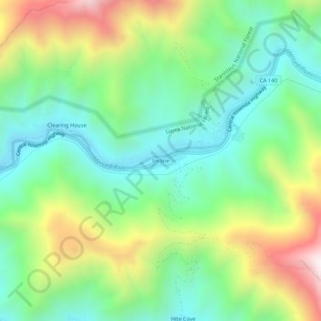 Mapa topográfico Incline, altitud, relieve