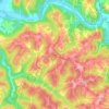 Mapa topográfico Calis, altitud, relieve