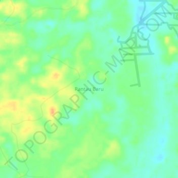 Mapa topográfico Rantau Baru, altitud, relieve