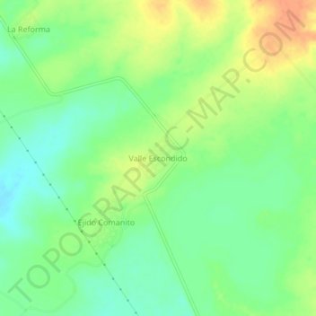 Mapa topográfico Valle Escondido, altitud, relieve
