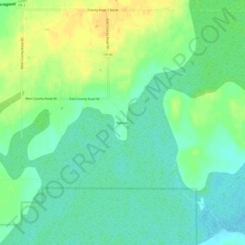 Mapa topográfico Nakoda, altitud, relieve
