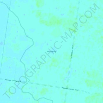 Mapa topográfico Woodbury, altitud, relieve