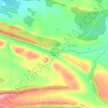 Mapa topográfico Talamillo del Tozo, altitud, relieve